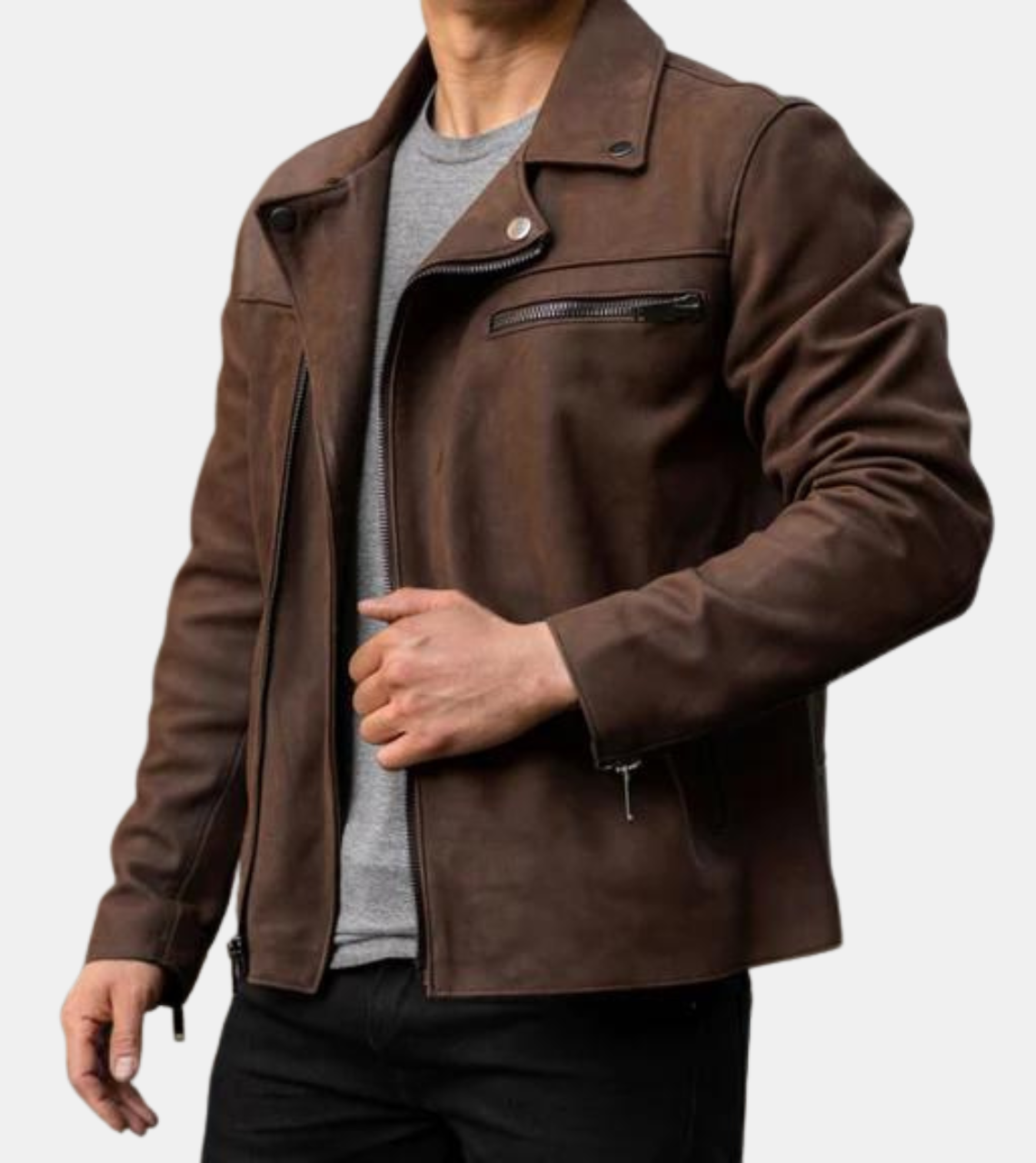 Byron Men's Brown Biker's Leather Jacket