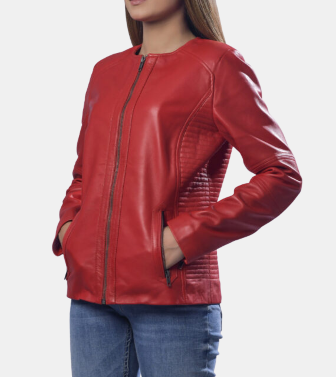 Jude Women's Plum Red Leather Jacket