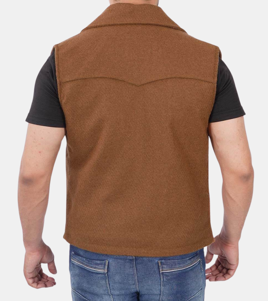 Whelmin Men's Brown Suede Leather Vest