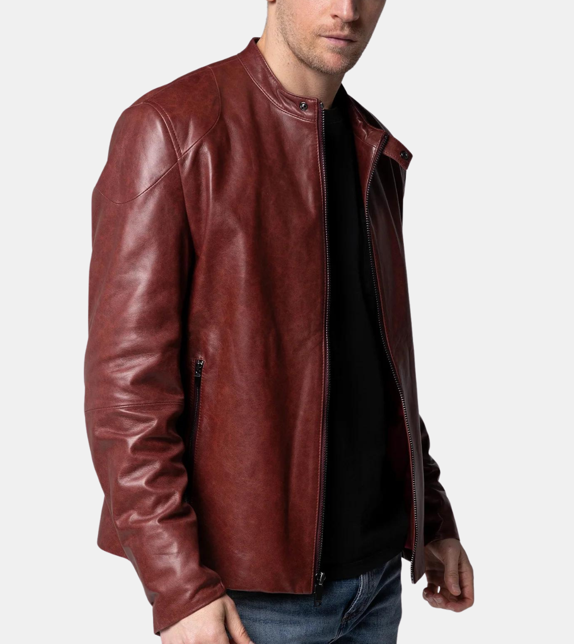 Men's Red Leather Jacket