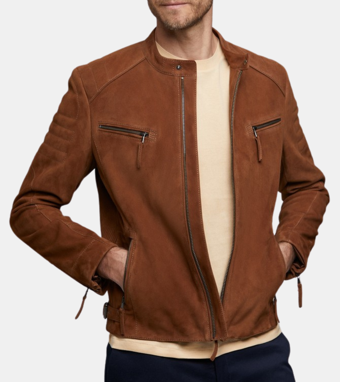 Men's Brown Suede Leather Jacket