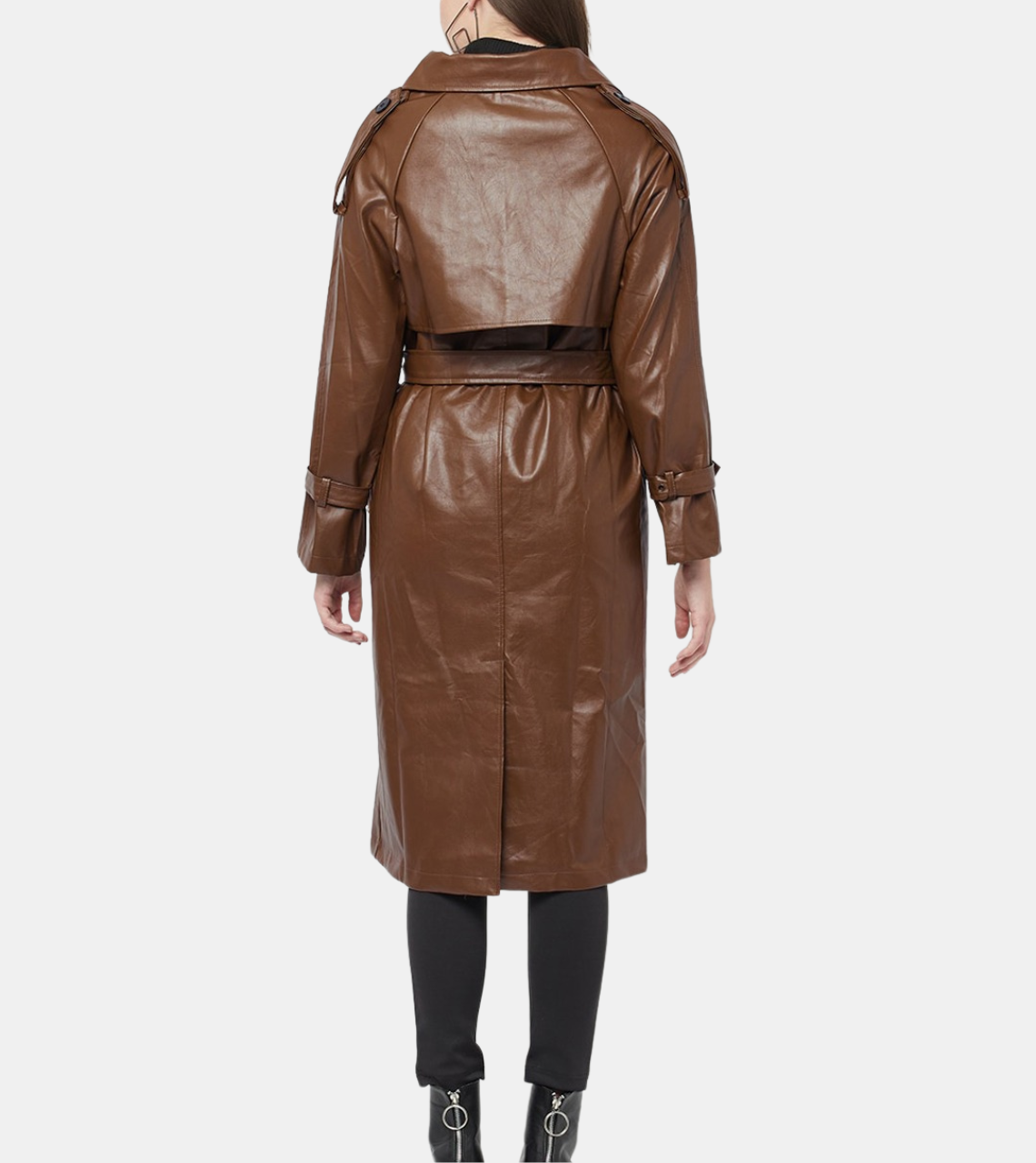 Eastlyn Women's Brown Trench Coat Back