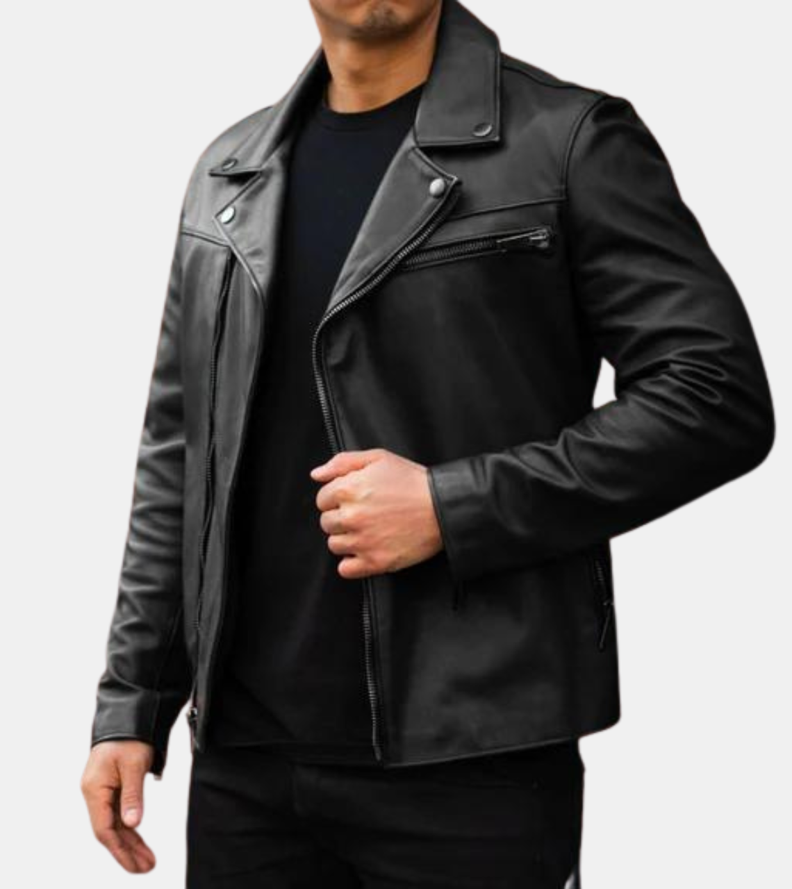 Destry Men's Black Biker's Leather Jacket