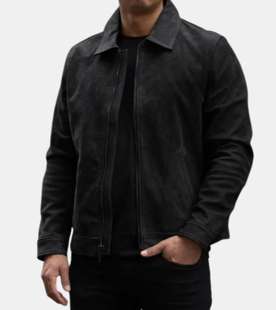 Juniper Men's Distressed Black Leather Jacket