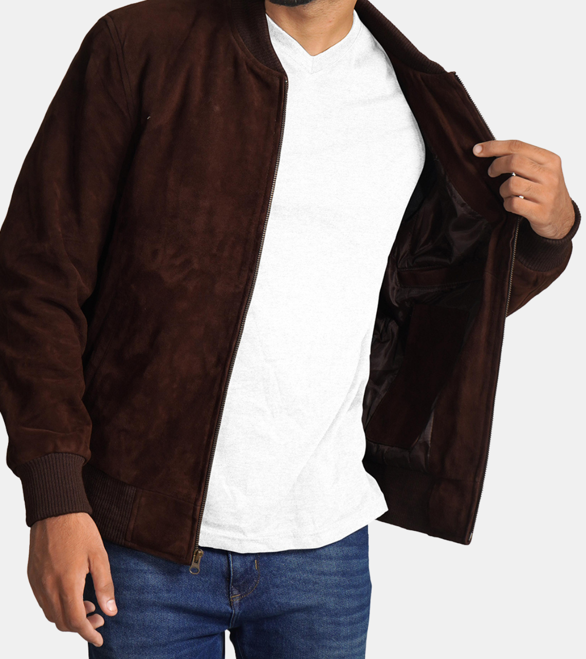 Korbin Men's Brown Suede Leather Jacket