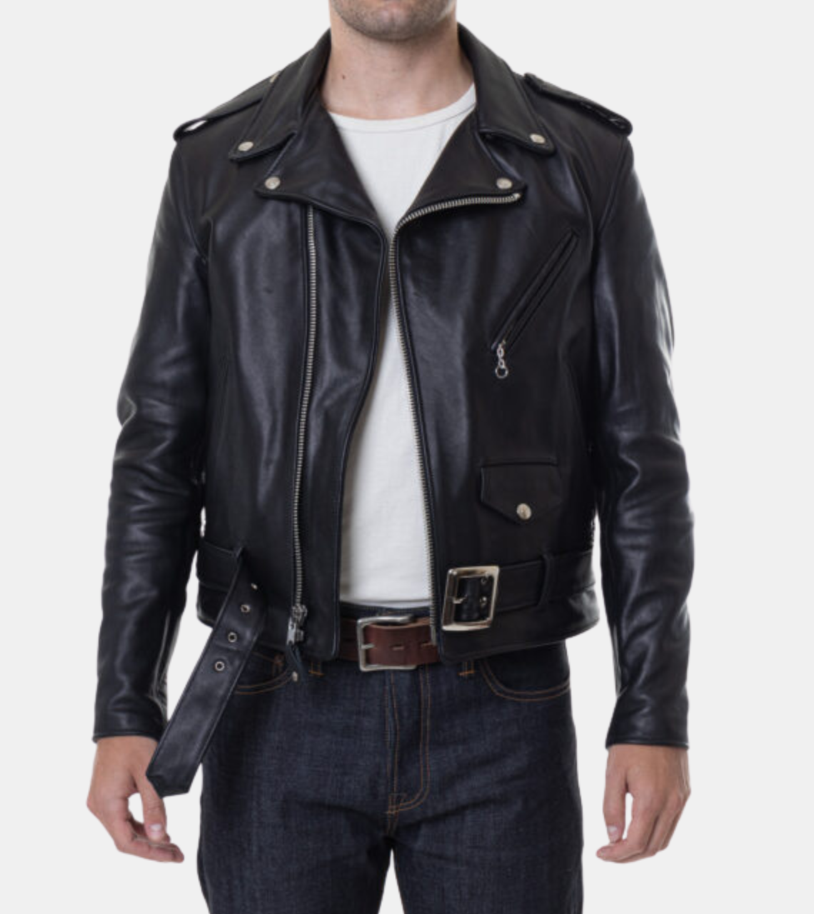 Swithin Men's Black Biker's Leather Jacket