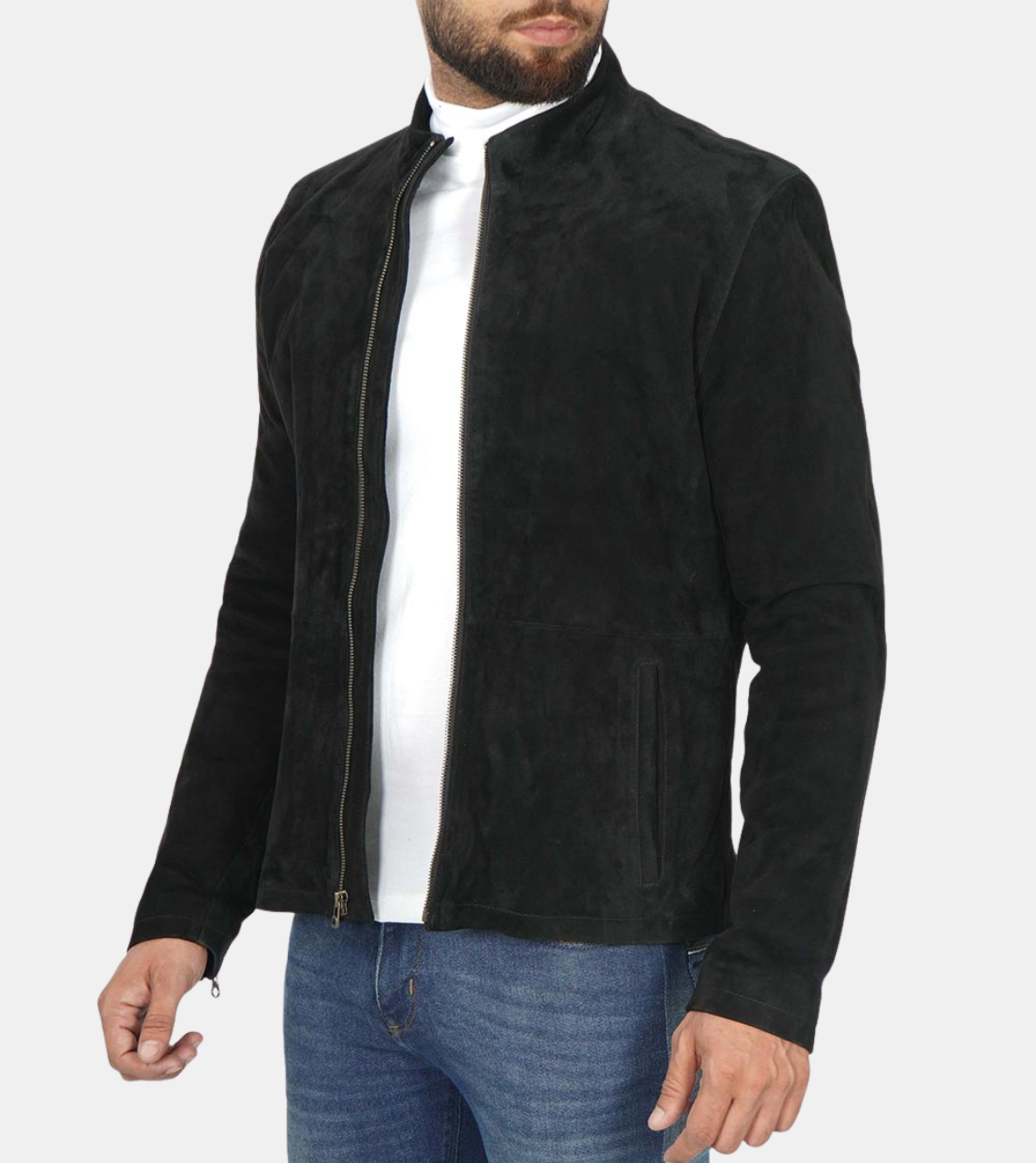 Ruslan Men's Black Suede Leather Jacket