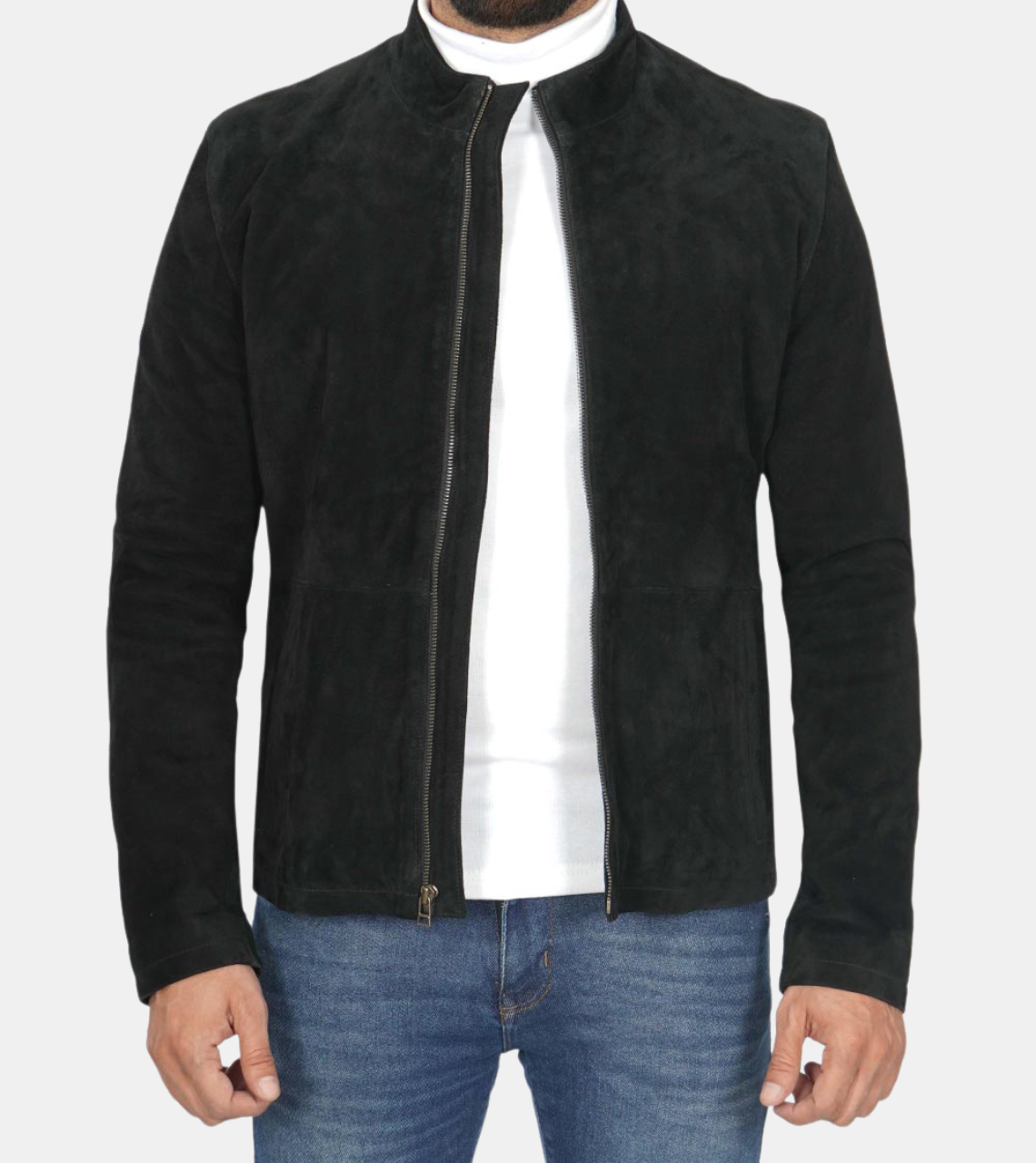 Ruslan Men's Black Suede Leather Jacket