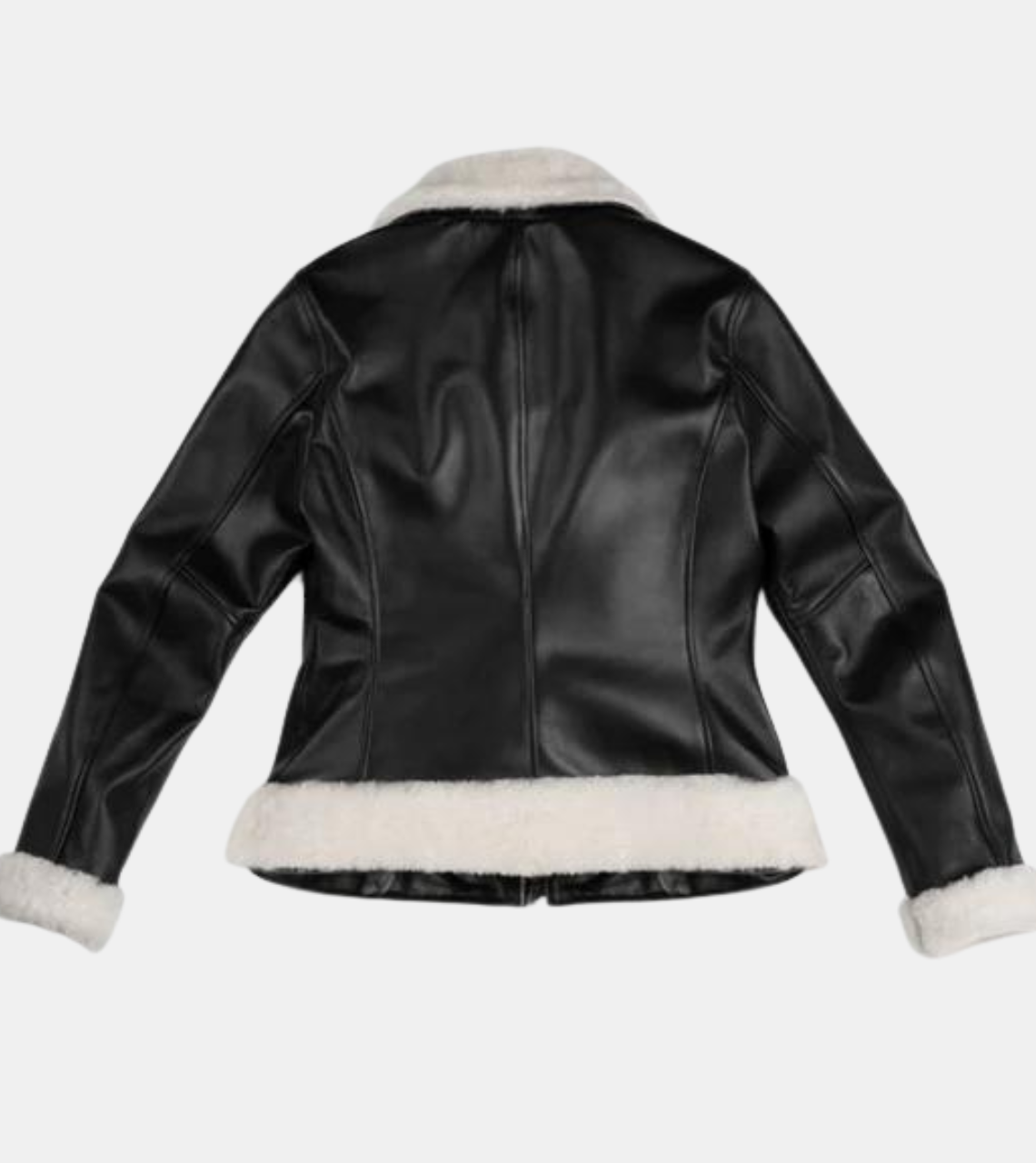  Diara Women's Black Shearling Leather Jacket  Back