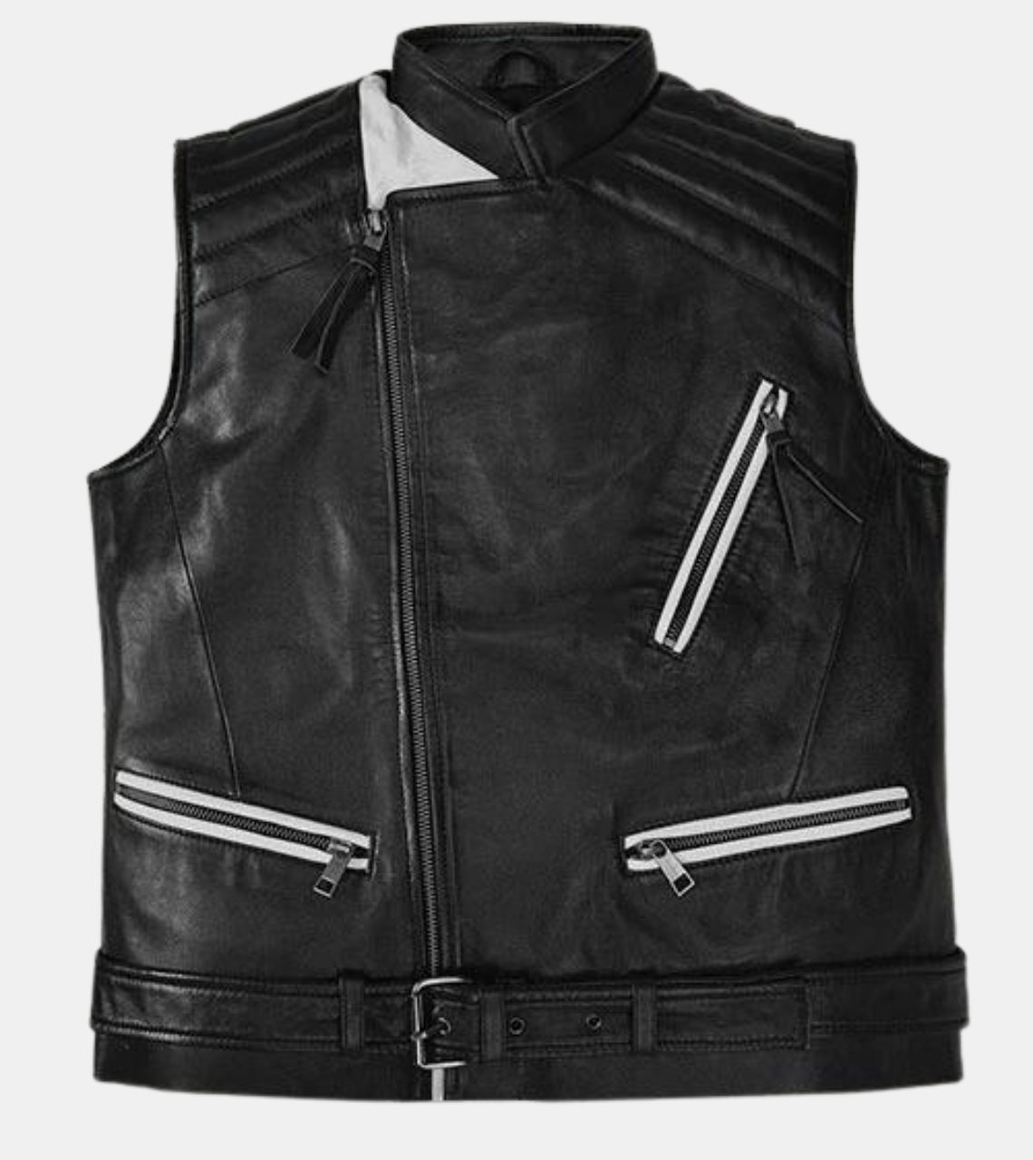 Men's Black Leather Vest 