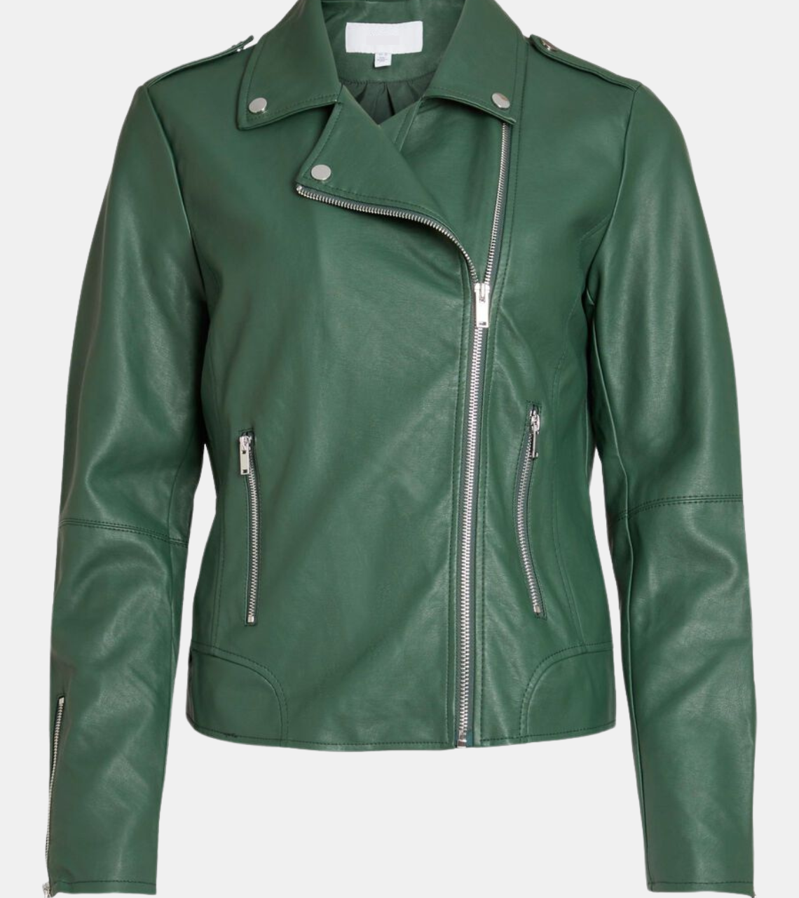 Green Biker Leather Jacket