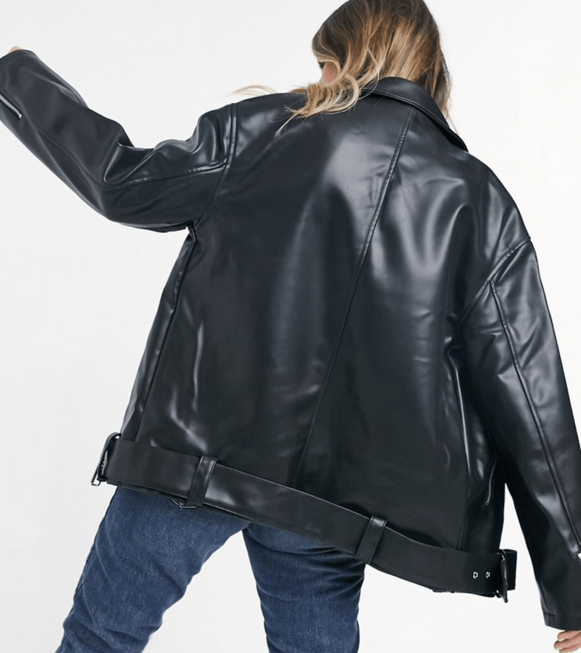 Nova Classic Leather Biker Jacket Back