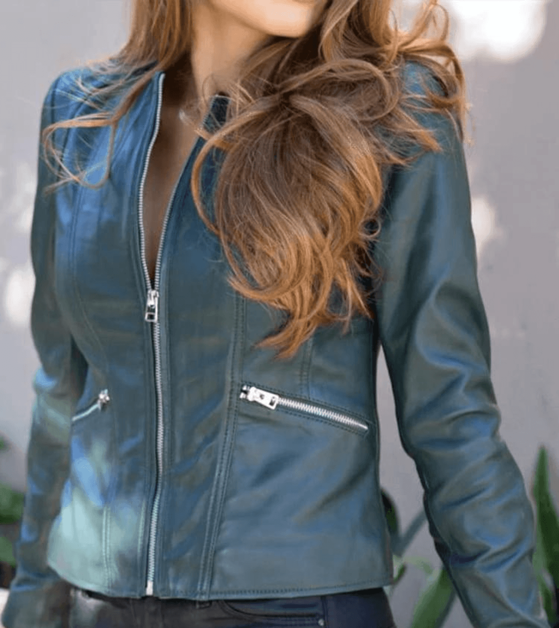 AquaGo Leather Biker Jacket